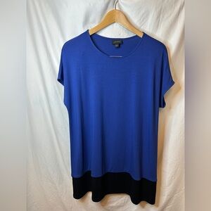 J. Jill Wearever Cap Sleeve Tunic Top Size Petite Medium Blue Black